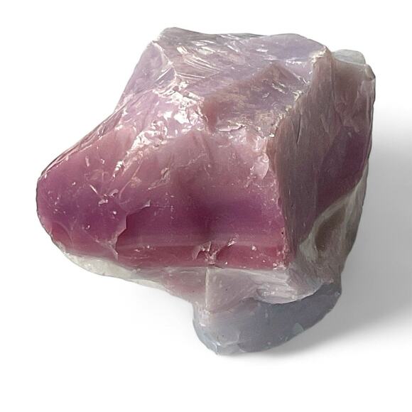 Lavender Pink Milk Glass Art Glass Cullet Glowing Manganese Slag Glass #4GX194 - Picture 3 of 7